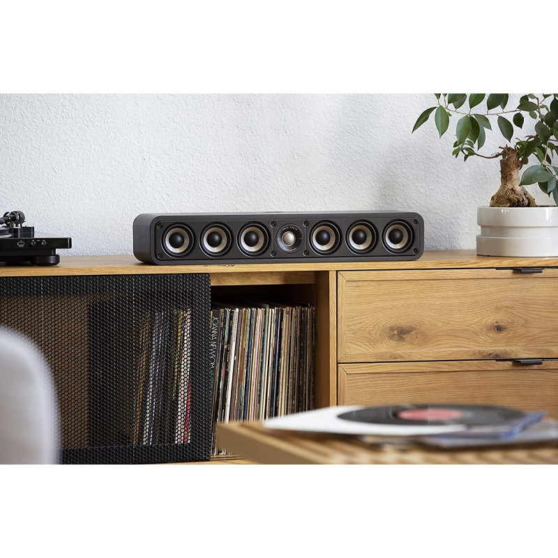 Polk Audio Série CS1 II Haut-parleur de canal central | Design unique | Autonome ou en complément des enceintes Monitor 40, 60 et 70 | Grille détachable | Noir